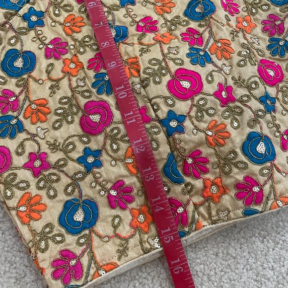 NEW] Indian Sari Saree Lehenga Blouse Gold XL - Picture 6 of 12